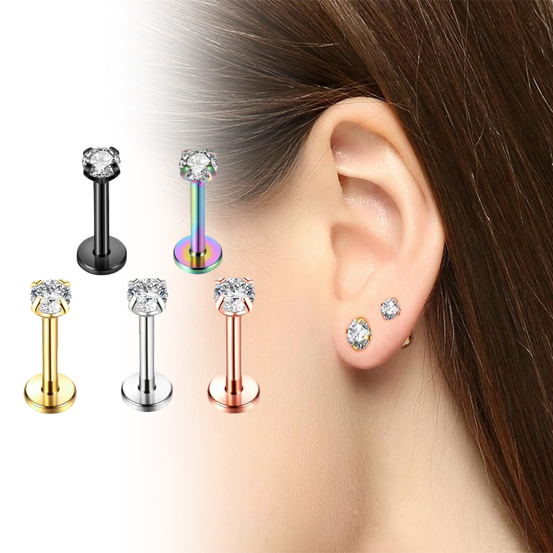 Body Jewelry Titanium - 16G Titanium Internally Threaded Flat Back