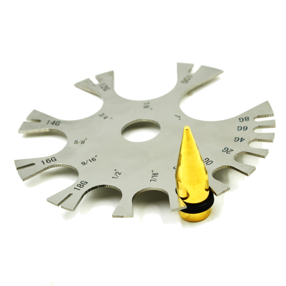 Body Jewelry Measurements - Stainless Steel Gauge Wheel Belly Tongue