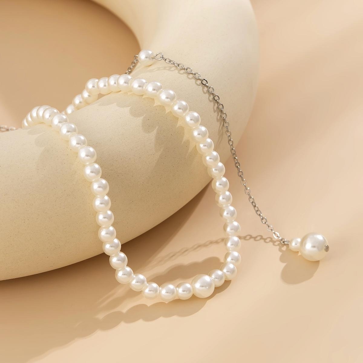 Body Jewelry For Backless Dress - Exquisite Imitation Pearls Long Necklace with