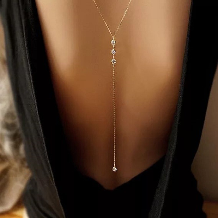 Body Jewelry For You - New Rhinestone Sexy Women's Back Chain