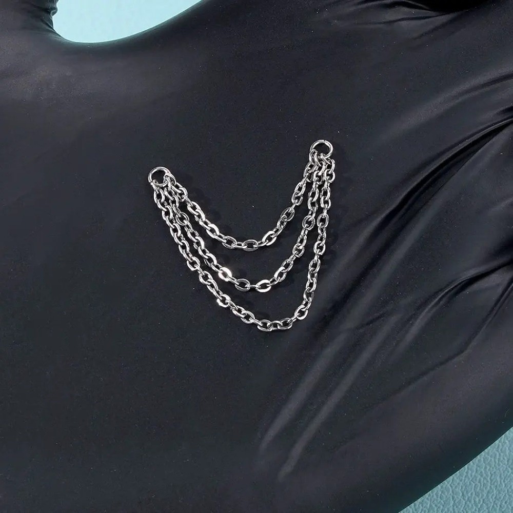 Body Jewelry Titanium - Fashion Titanium Nose Chain Double Chain