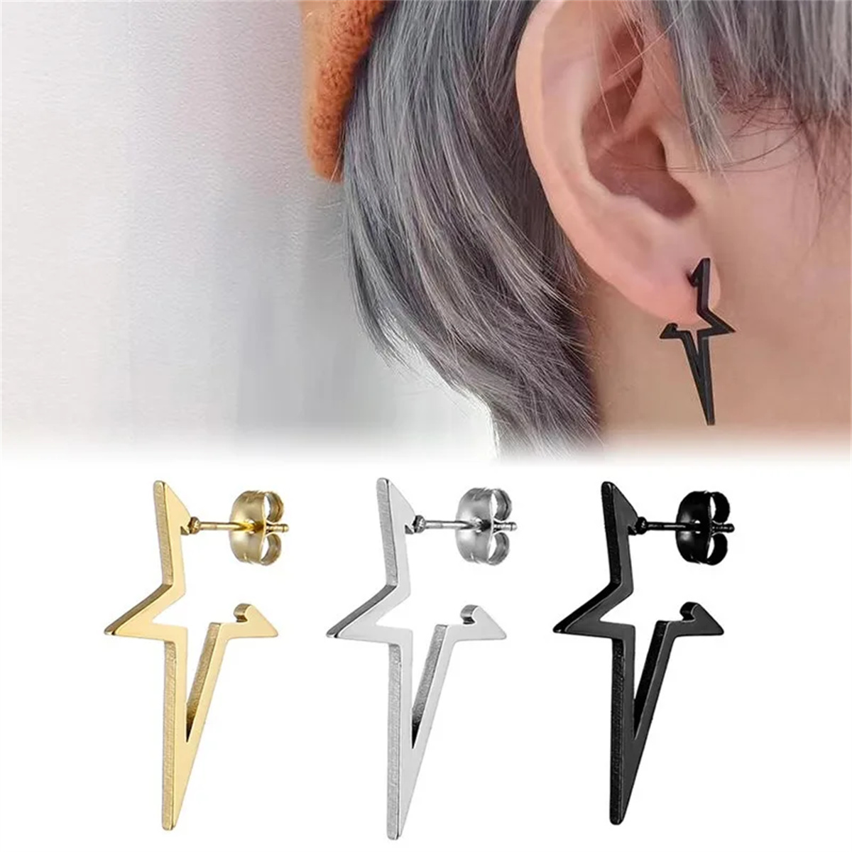 Body Jewelry Hypoallergenic - 2pcs Stainless Steel Pentagonal Star Shape