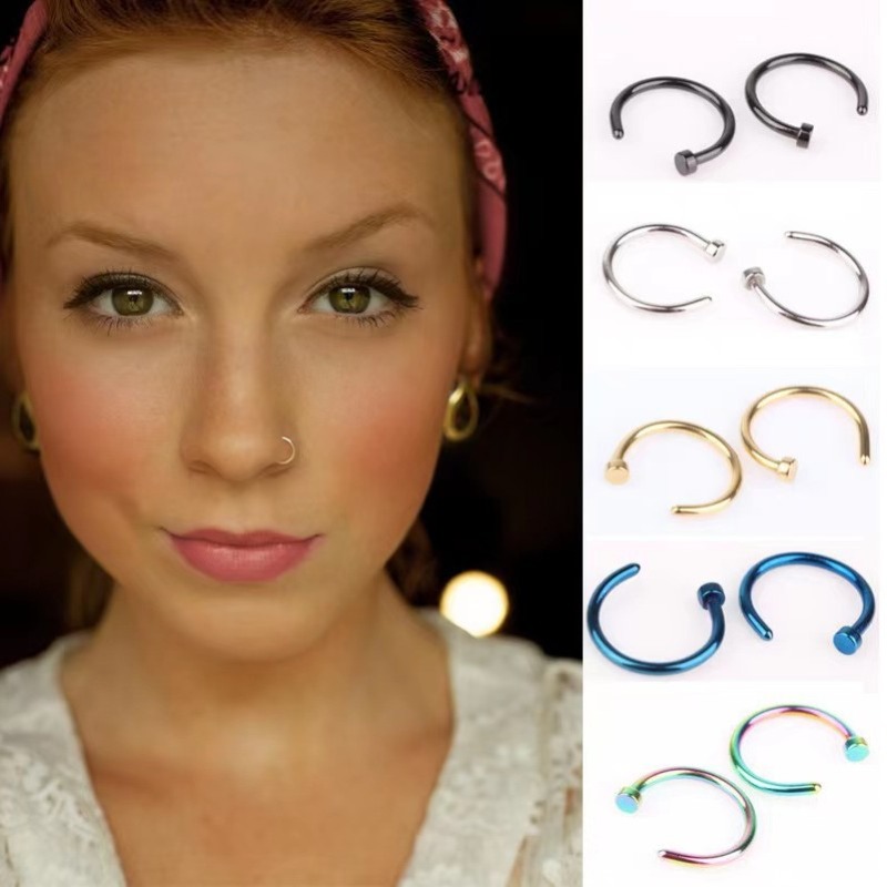 Body Jewelry Lip Ring - 6pcs/lot Punk Jewelry Fake Nose Rings