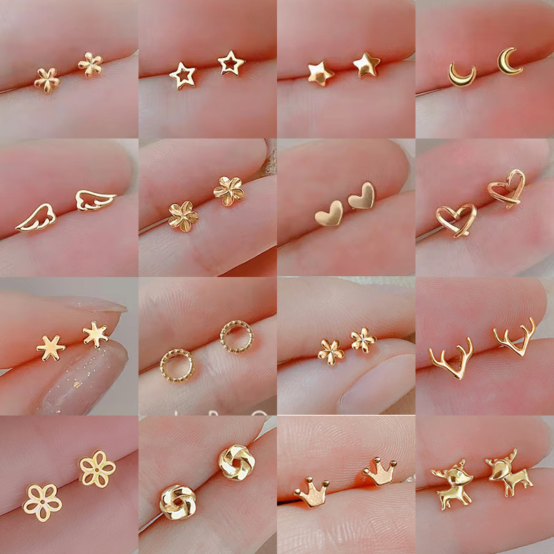 Body Jewelry Hypoallergenic - Korean Minimalism Gold Color Small Leaf
