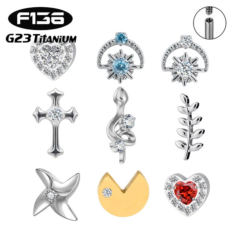 Flat Back Labret Stud - 1PC G23 Titanium Piercing Ear Studs