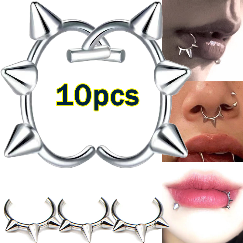 Body Jewelry Lip Ring - 10pcs Punk Nose Ring One Nail
