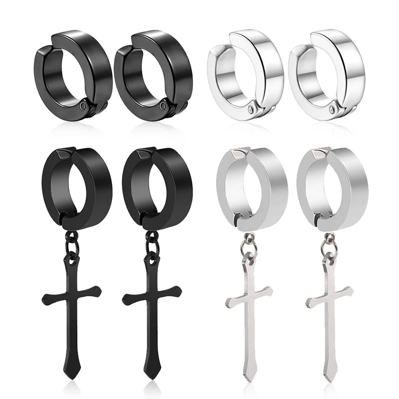 Body Jewelry Titanium - 1/6 pairs No Piercing Earrings Titanium
