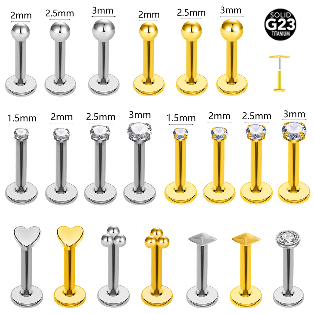 Flat Back Labret Stud - ASTM F136 G23 Titanium The ball