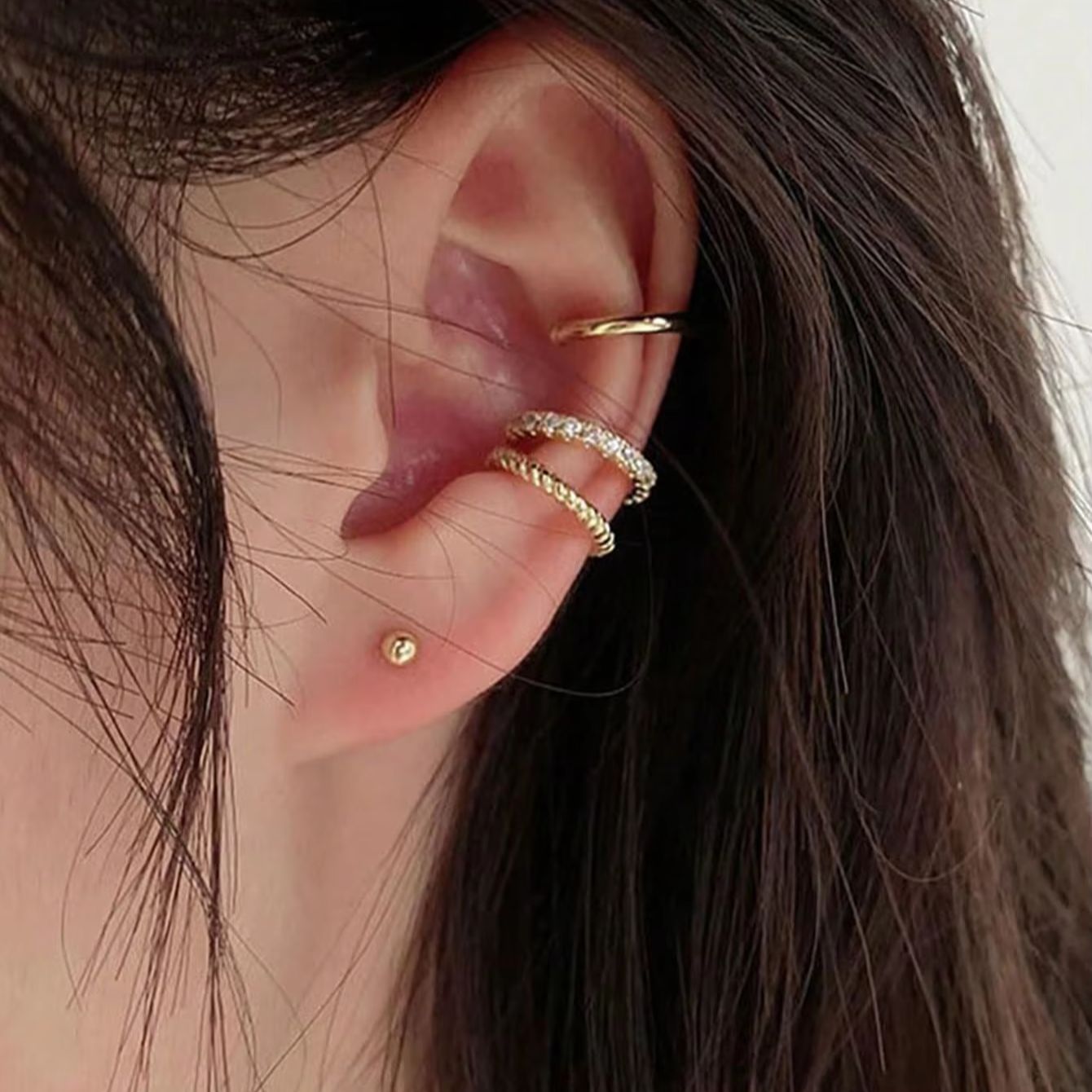 3 Pcs Ear Cuff Earrings for Wo - Body Jewelry Hypoallergenic ulasan dan harga
