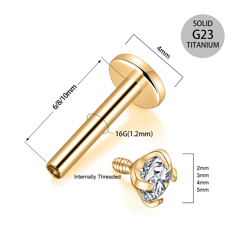 16G Titanium Internally Thread - Body Jewelry Titanium ulasan dan harga