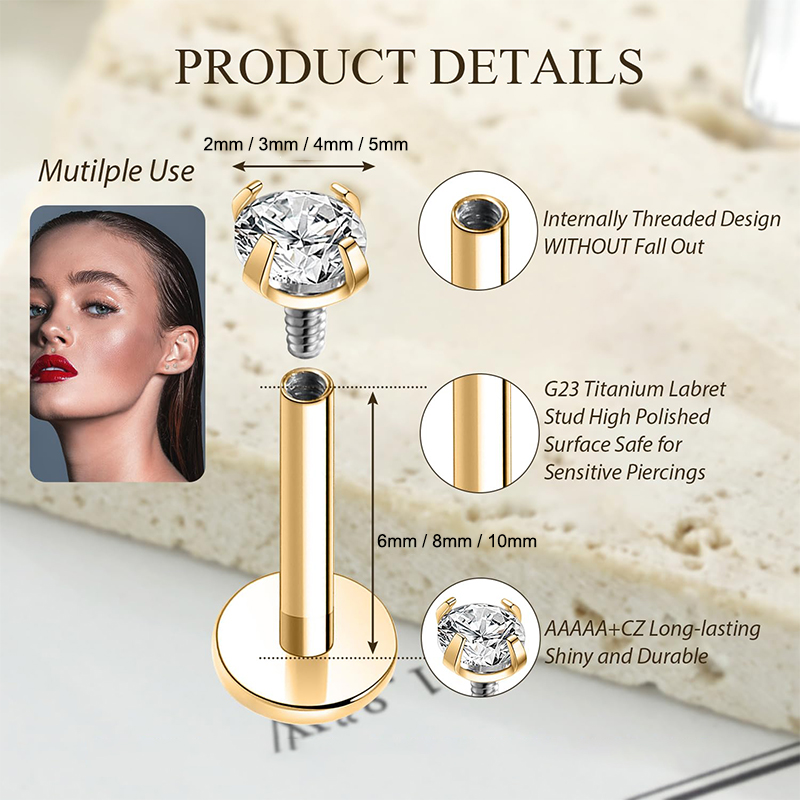 16G Titanium Internally Thread - Body Jewelry Titanium ulasan dan harga