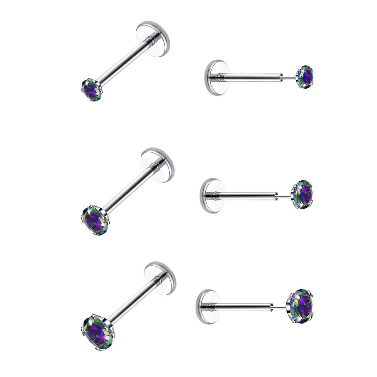 20G Flat Back Threadless Earri - Body Jewelry Flat Back ulasan dan harga
