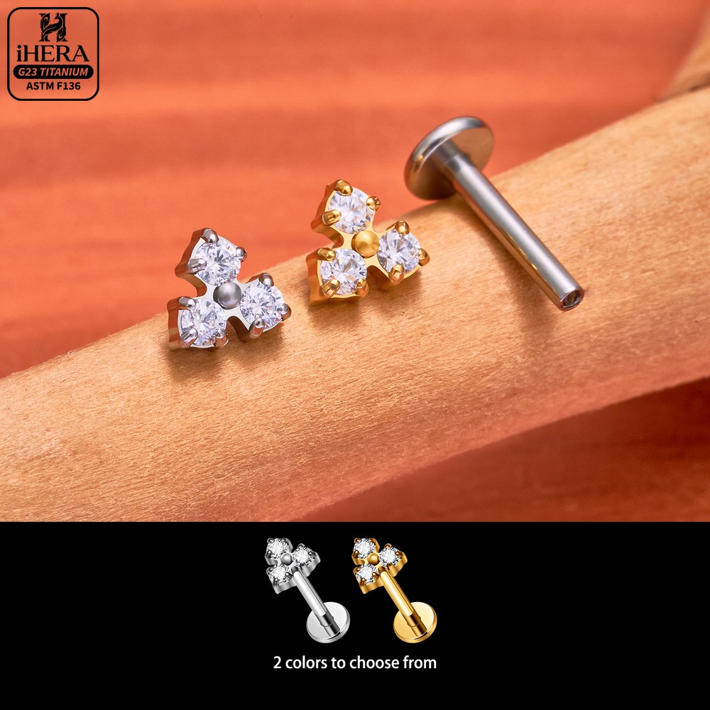16G G23 Titanium Flat Back Tas - Flat Back Labret Stud ulasan dan harga