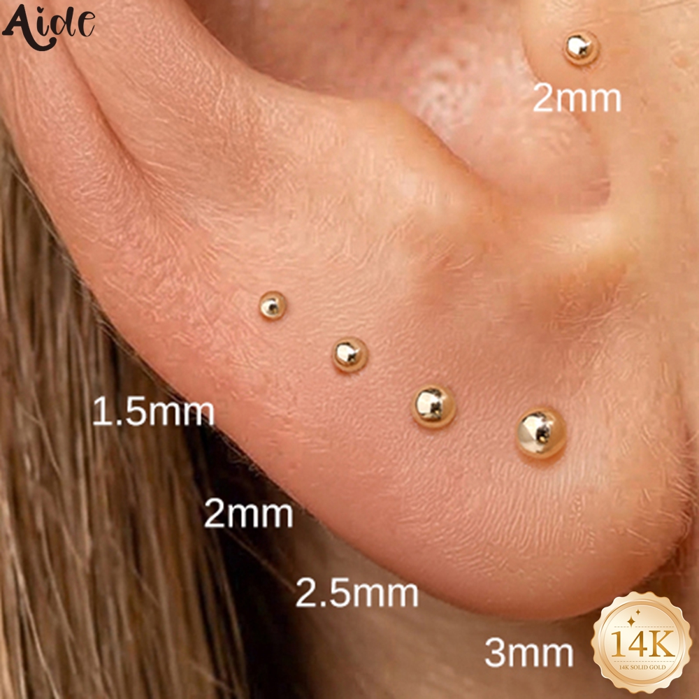 Aide 14K Solid Gold Smooth Bal - Body Jewelry Hypoallergenic ulasan dan harga