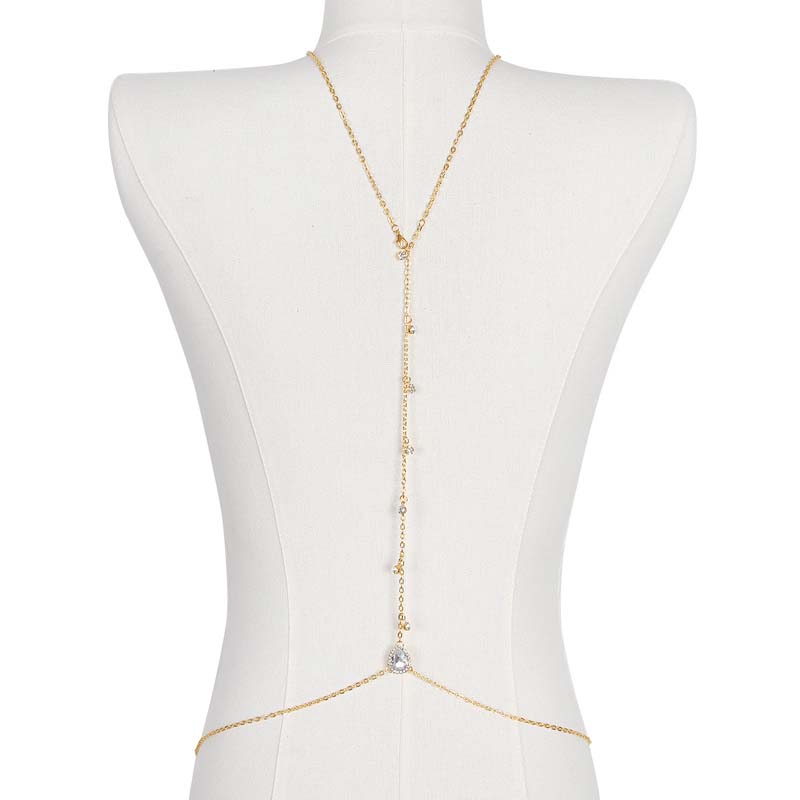 Teardrop Crystal Back Body Cha - Body Jewelry For Backless Dress ulasan dan harga
