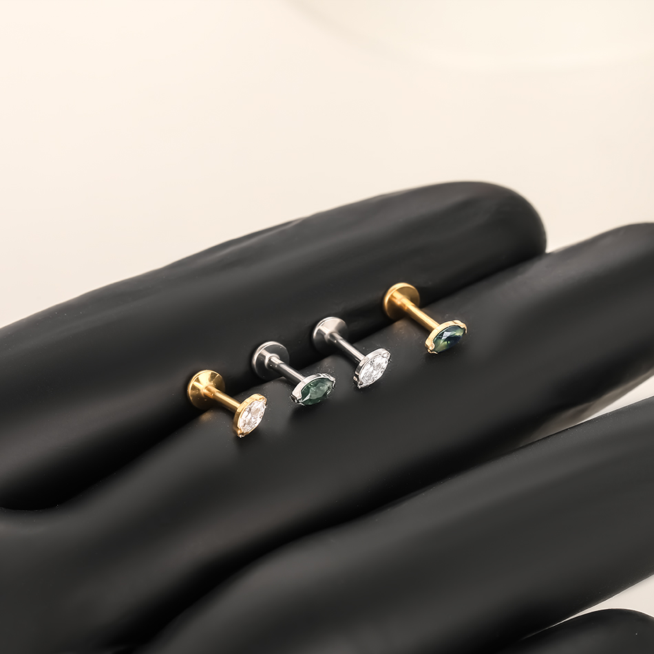 1Pc/5Pcs Titanium Cartilage Ea - Flat Back Labret Stud ulasan dan harga