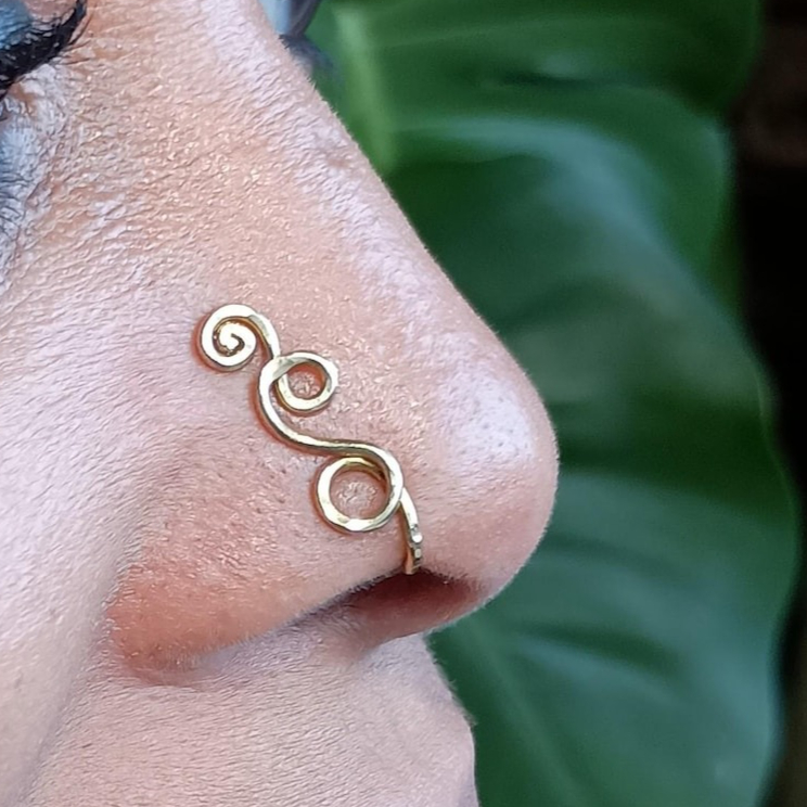 Faux Piercing Ring 14K Gold Fi - Body Jewelry Hypoallergenic ulasan dan harga