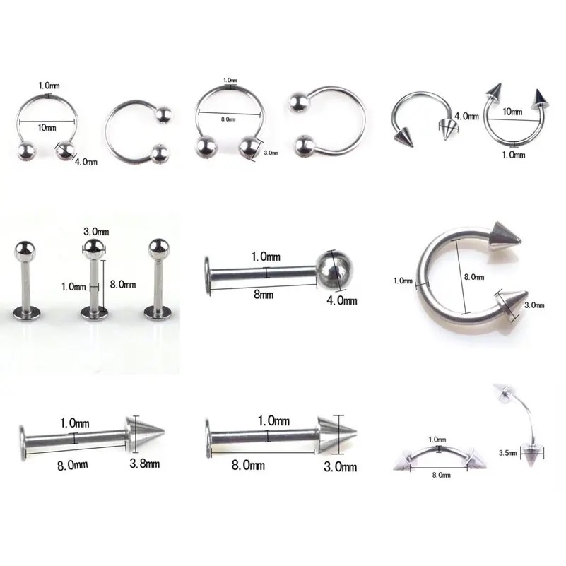 45/80/110Pcs Mix Styles Stainl - Body Jewelry Jewelry Box ulasan dan harga