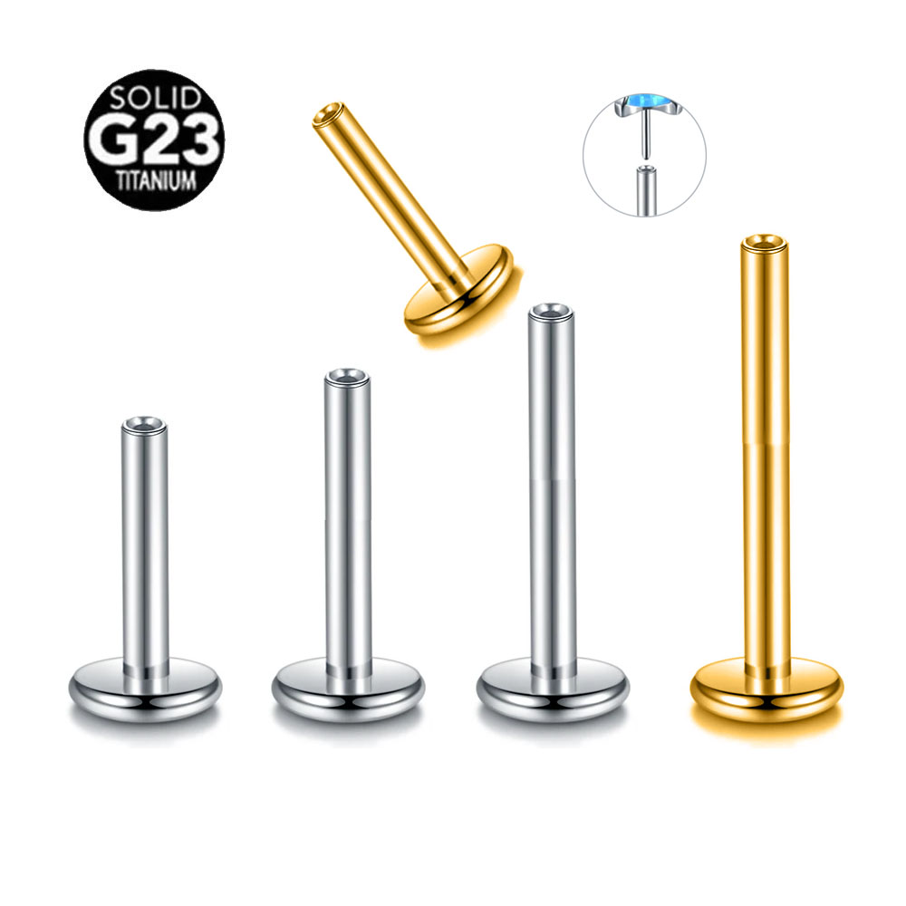 10pcs/Lot ASTM F136 G23 Titani - Flat Back Labret Stud ulasan dan harga