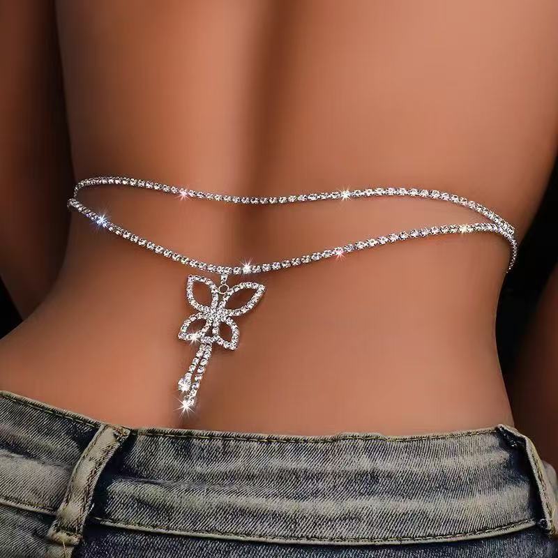 Luxury Rhinestone Double Chain - Body Jewelry Rhinestone ulasan dan harga