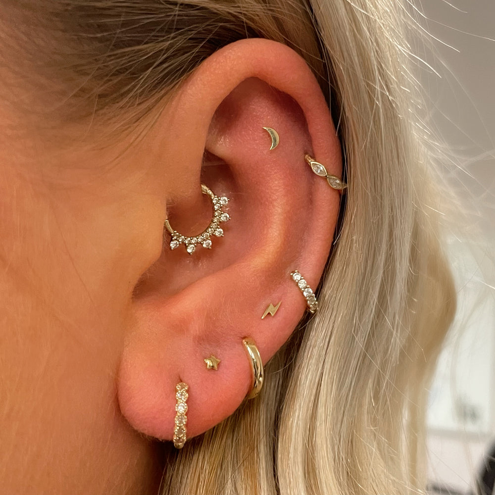 1PC Star Moon Lightning Zircon - Body Jewelry Flat Back ulasan dan harga