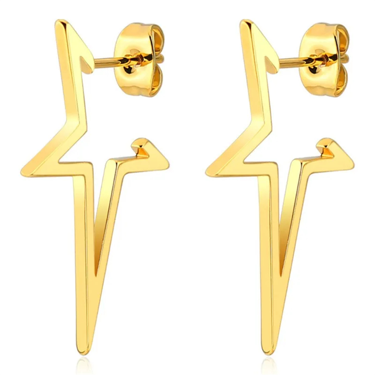 2pcs Stainless Steel Pentagona - Body Jewelry Hypoallergenic ulasan dan harga