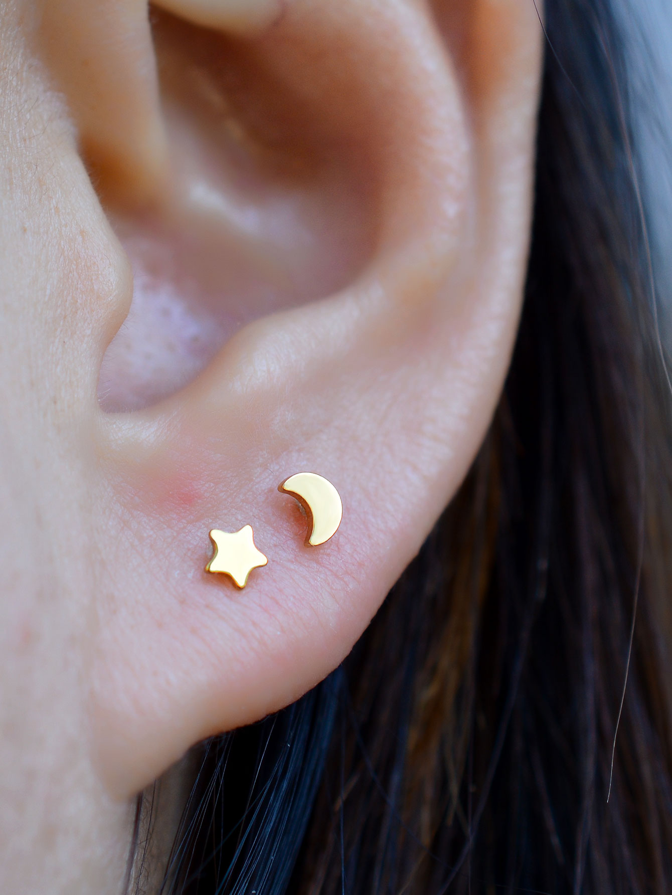 16G Piercing Titanium Steel In - Flat Back Labret Stud ulasan dan harga