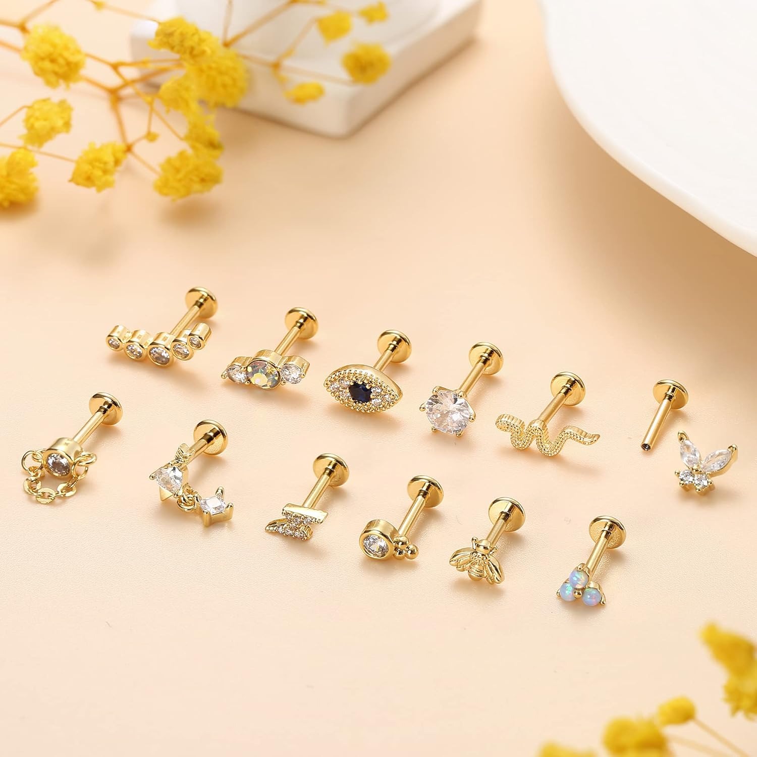 Bobisty 1Pc Cartilage Earrings - Body Jewelry Flat Back ulasan dan harga