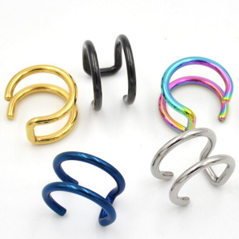 2Pcs 316L Stainless Steel Clip - Body Jewelry Lip Ring ulasan dan harga