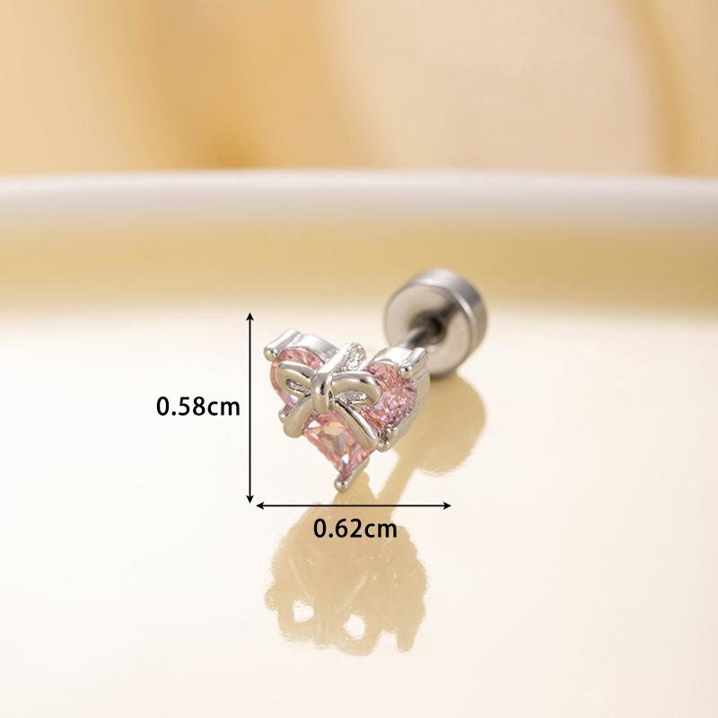 20G Heart Cubic Zirconia Ear S - Body Jewelry Hypoallergenic ulasan dan harga