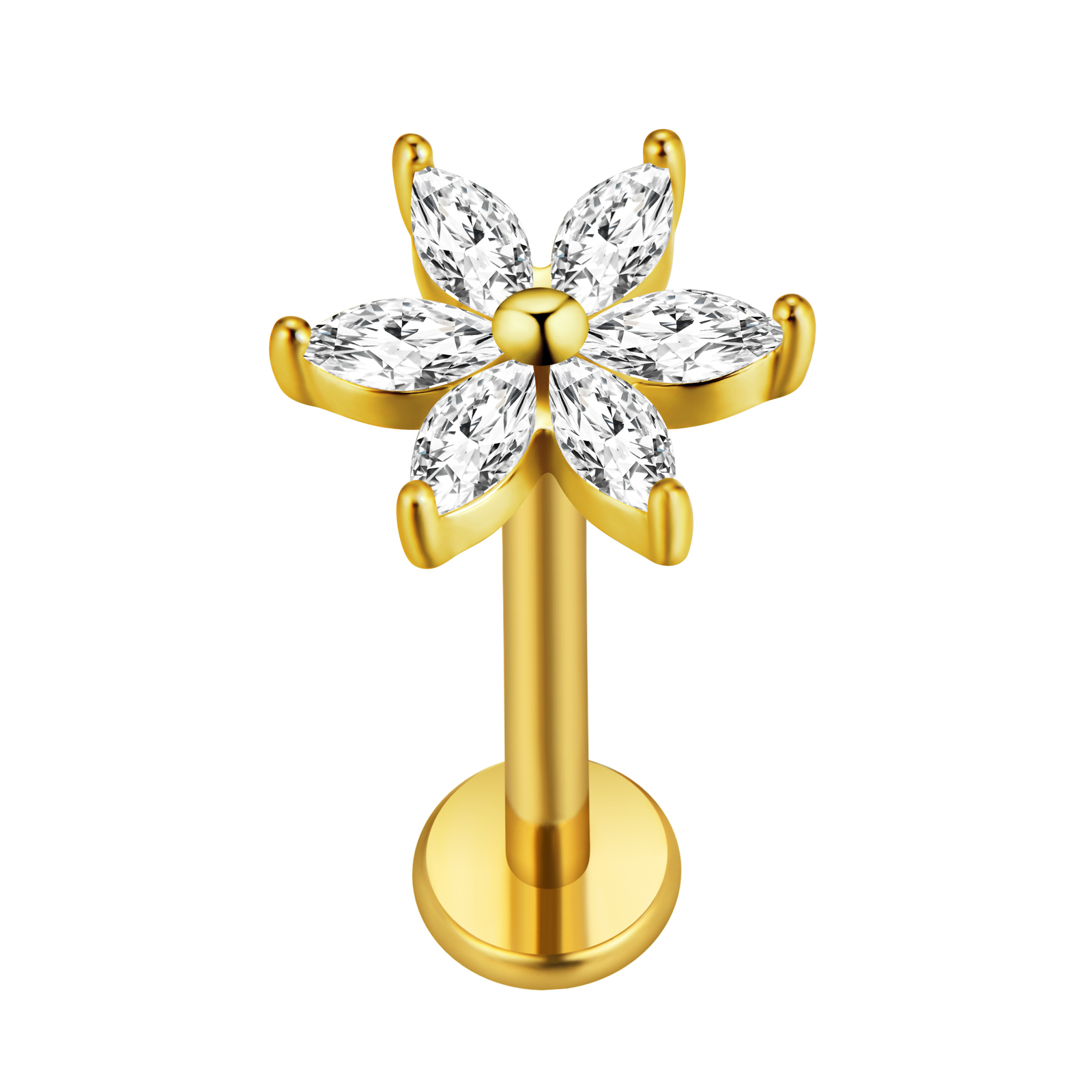 Maple Leaf Labret Piercing Sta - Body Jewelry Flat Back ulasan dan harga
