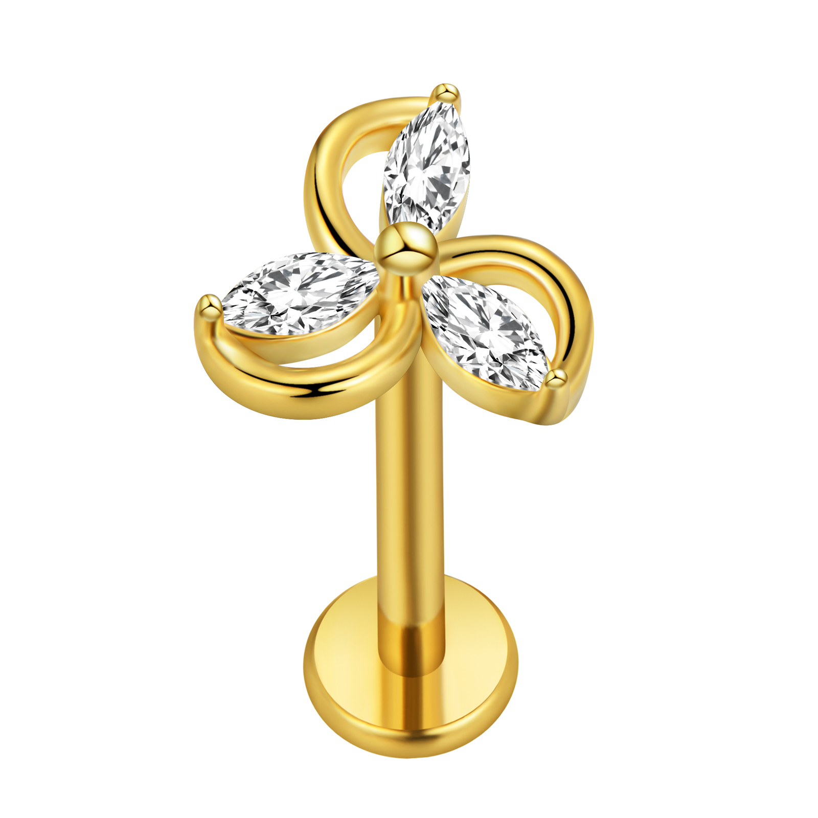 Maple Leaf Labret Piercing Sta - Body Jewelry Flat Back ulasan dan harga