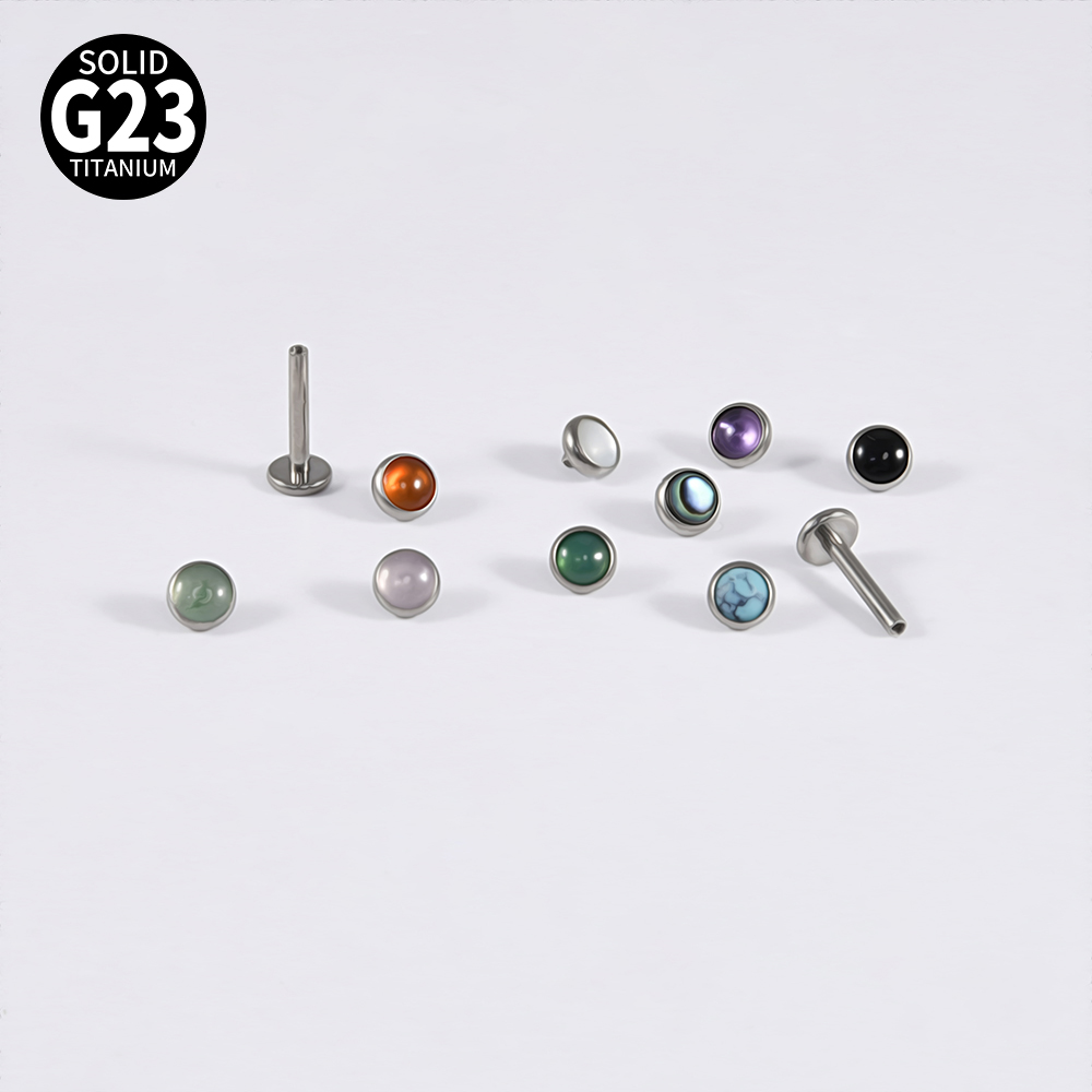 1PC 16g G23 Titanium Crystal&S - Body Jewelry Flat Back ulasan dan harga