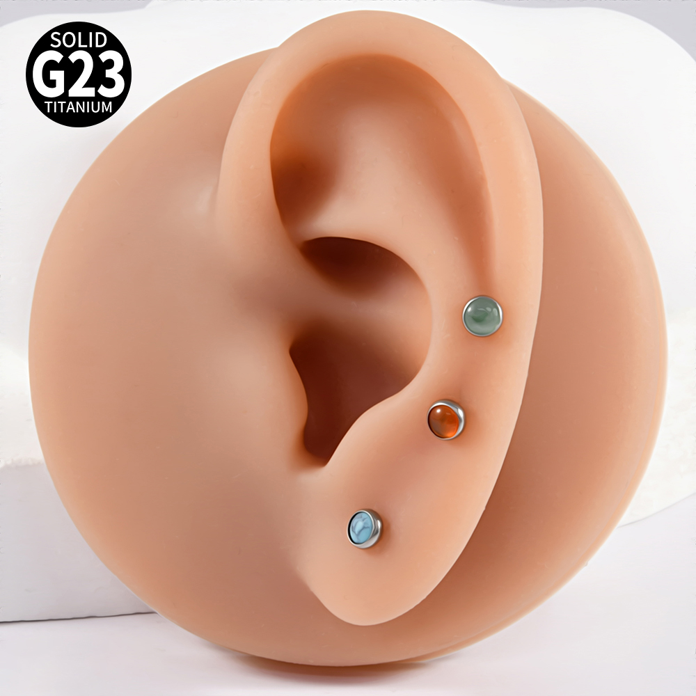 1PC 16g G23 Titanium Crystal&S - Body Jewelry Flat Back ulasan dan harga