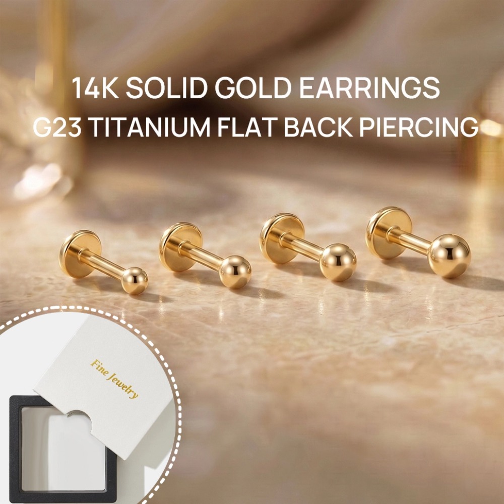 DIeSchein 14K Solid Gold Minim - Body Jewelry Flat Back ulasan dan harga