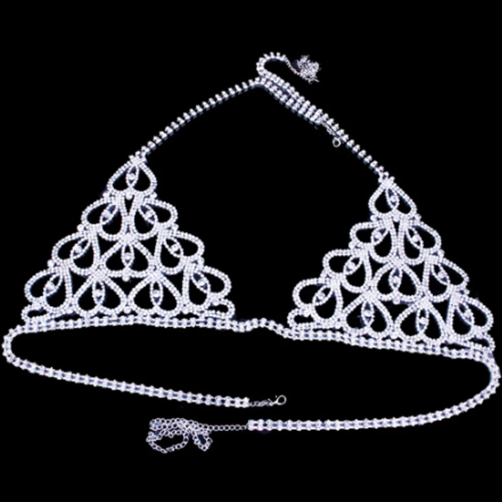 Fashion Rhinestone Heart Bra T - Body Jewelry Rhinestone ulasan dan harga