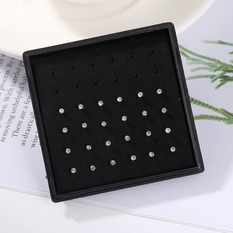 24pcs/box Crystal Nose Ring St - Body Jewelry Jewelry Box ulasan dan harga