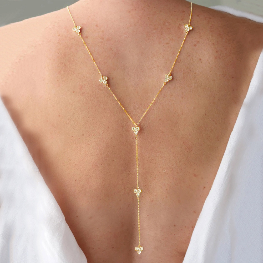 Stonefans Elegant Crystal Back - Body Jewelry For Backless Dress ulasan dan harga