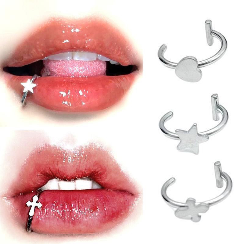 1Pc Stainless Steel Fake Nose  - Body Jewelry Lip Ring ulasan dan harga