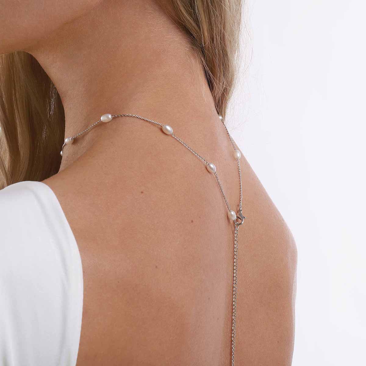 Elegant Back Drop Necklace Wit - Body Jewelry For Backless Dress ulasan dan harga