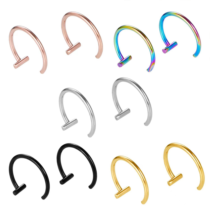 18G Surgical Steel Lip Ring Ha - Body Jewelry Lip Ring ulasan dan harga