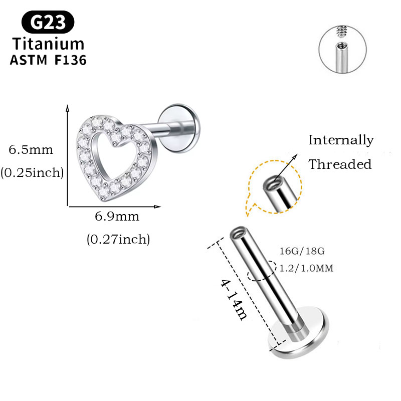 NORYAN ASTM F136 Titanium Mini - Flat Back Labret Stud ulasan dan harga