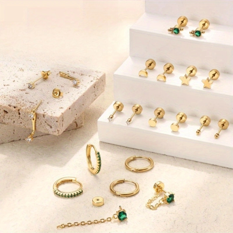 20pcs Stainless Steel Delicate - Body Jewelry Flat Back ulasan dan harga