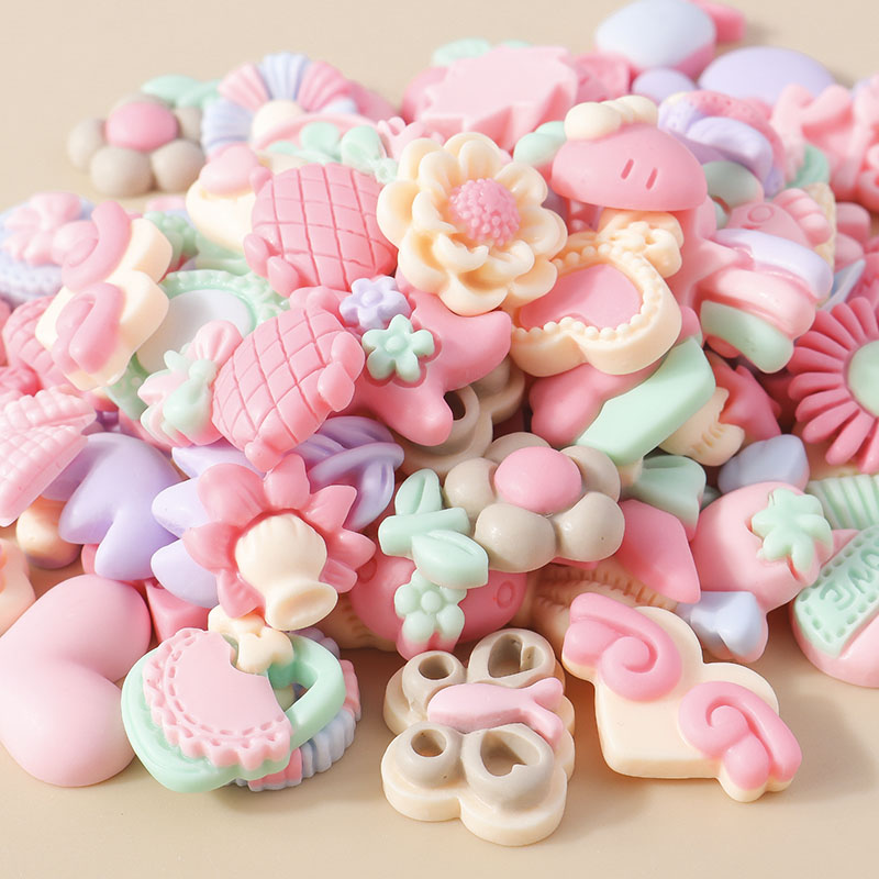 15pcs Mixed Resin Pink Color V - Body Jewelry Flat Back ulasan dan harga