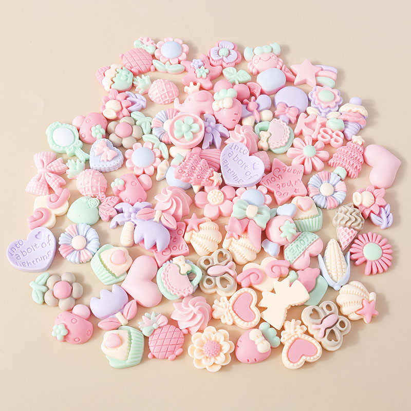 15pcs Mixed Resin Pink Color V - Body Jewelry Flat Back ulasan dan harga