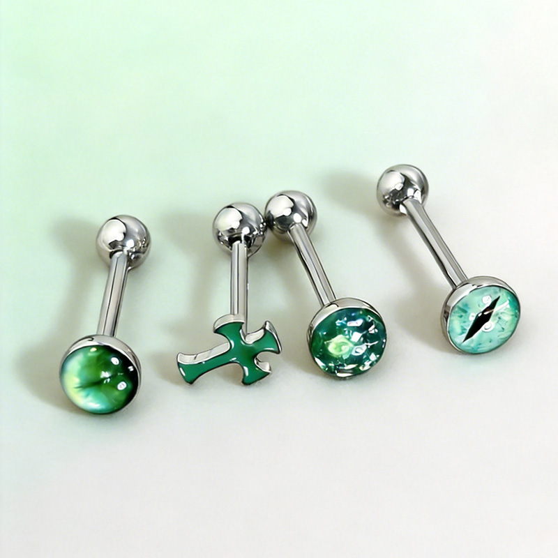 1Pc High-Quality Trendy Green  - Body Jewelry Titanium ulasan dan harga