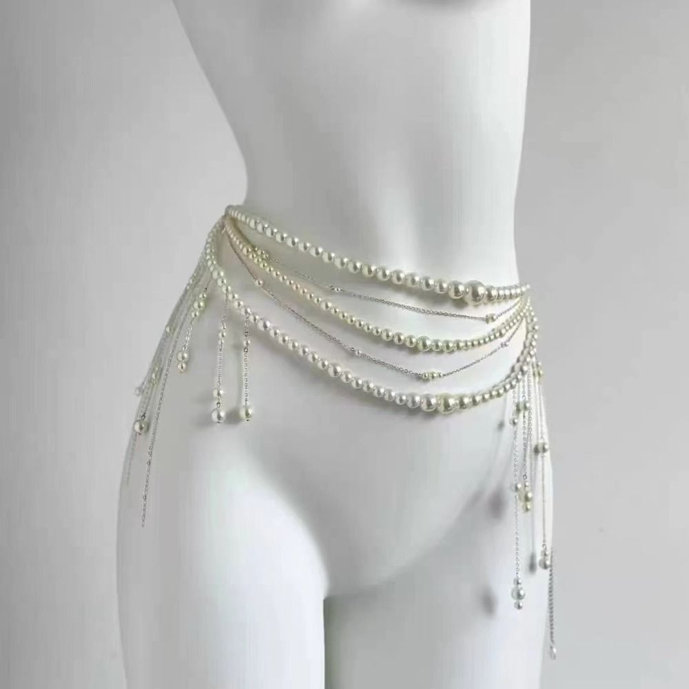 Fashion Elegant Pearl Waist Ch - Body Jewelry Sale ulasan dan harga