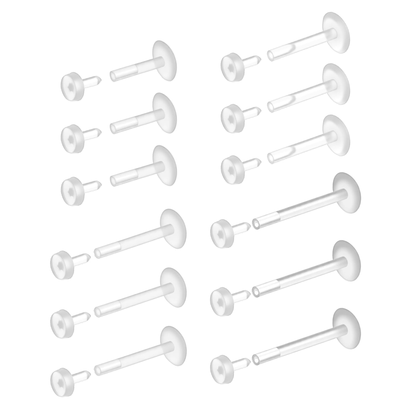 12 Pcs Flat Back Clear Earring - Flat Back Labret Stud ulasan dan harga