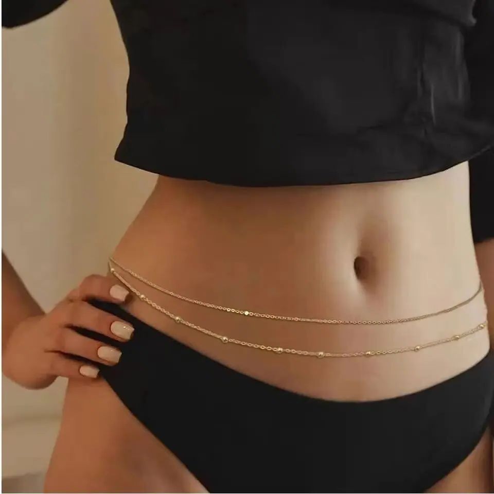HipHop Double Layers Belly Cha - Body Jewelry Sale ulasan dan harga