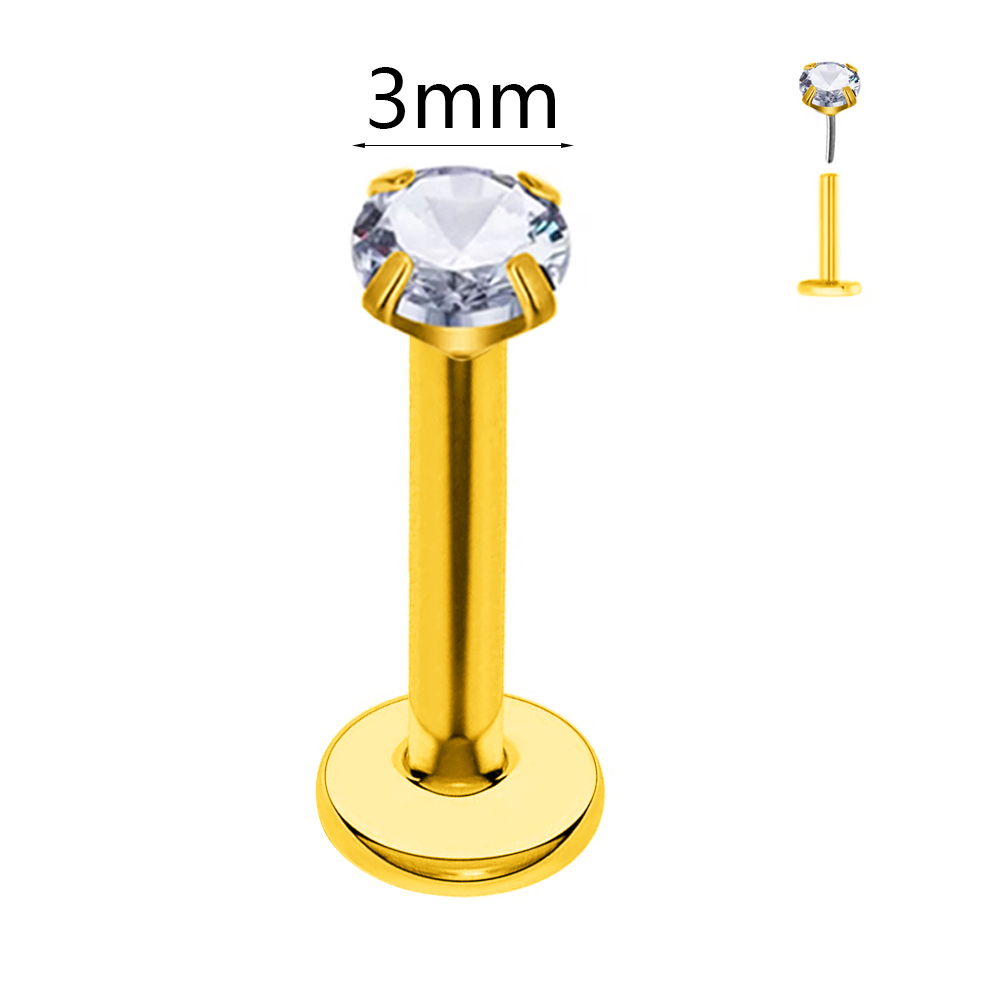 ASTM F136 G23 Titanium The bal - Flat Back Labret Stud ulasan dan harga